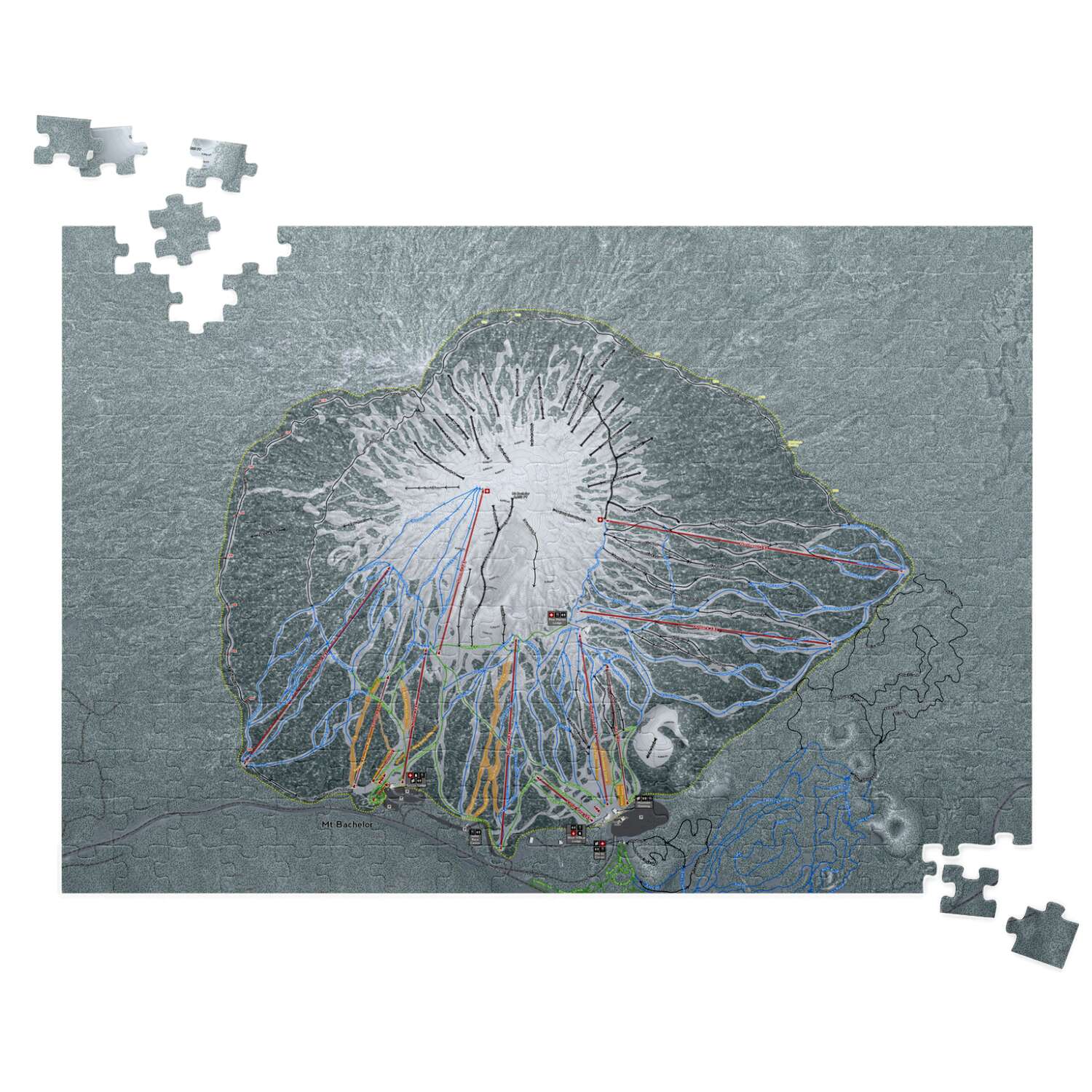 Mt Bachelor Oregon Ski Trail Map Puzzle - Powderaddicts