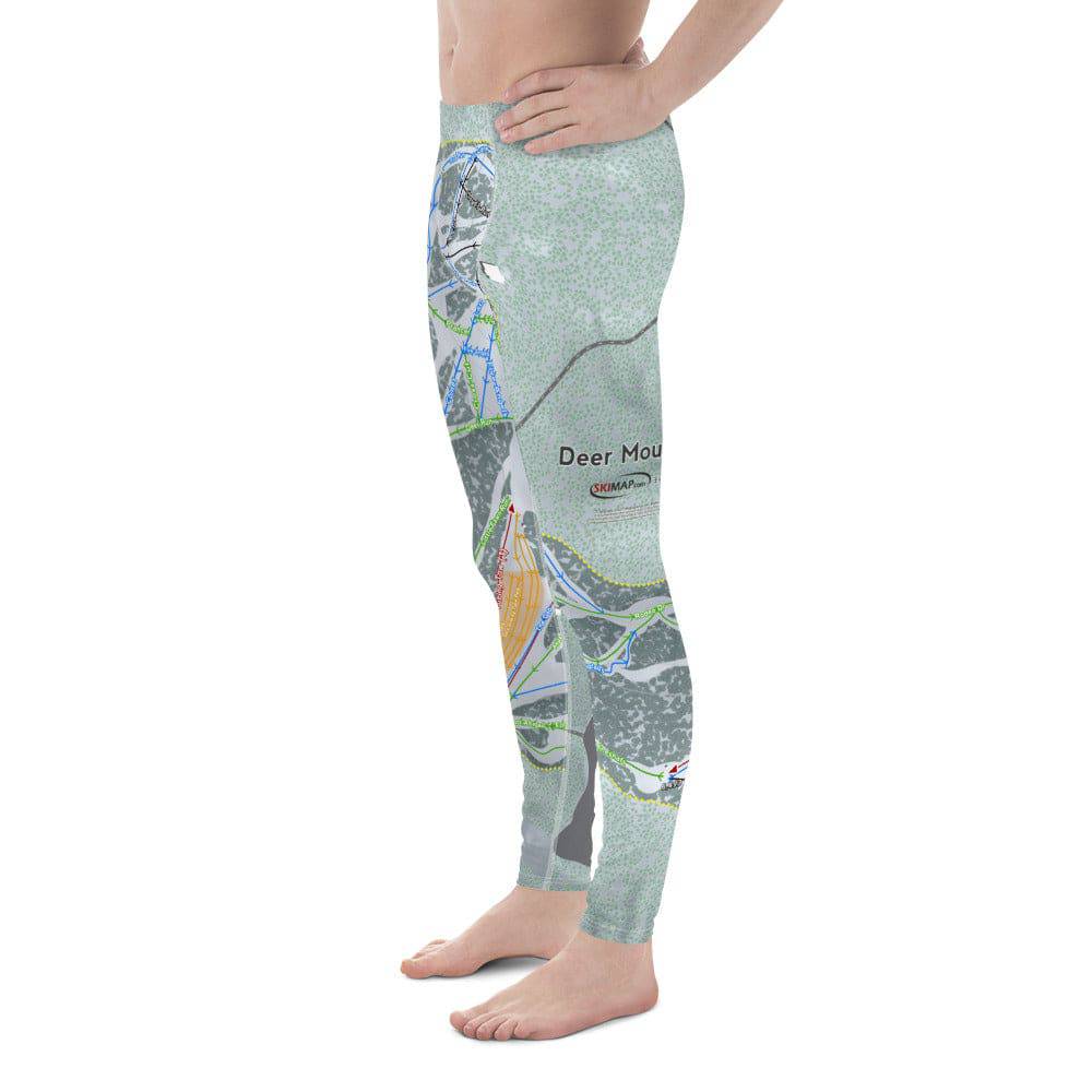 Deer Mountain, South Dakota Ski Trail Map Men's Base Layer Bottom - Powderaddicts