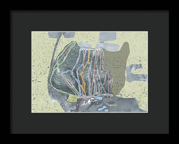Devil's Head Ski Trail Map - Framed Print - Powderaddicts
