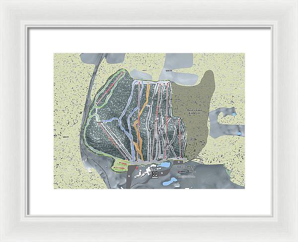 Devil's Head Ski Trail Map - Framed Print - Powderaddicts