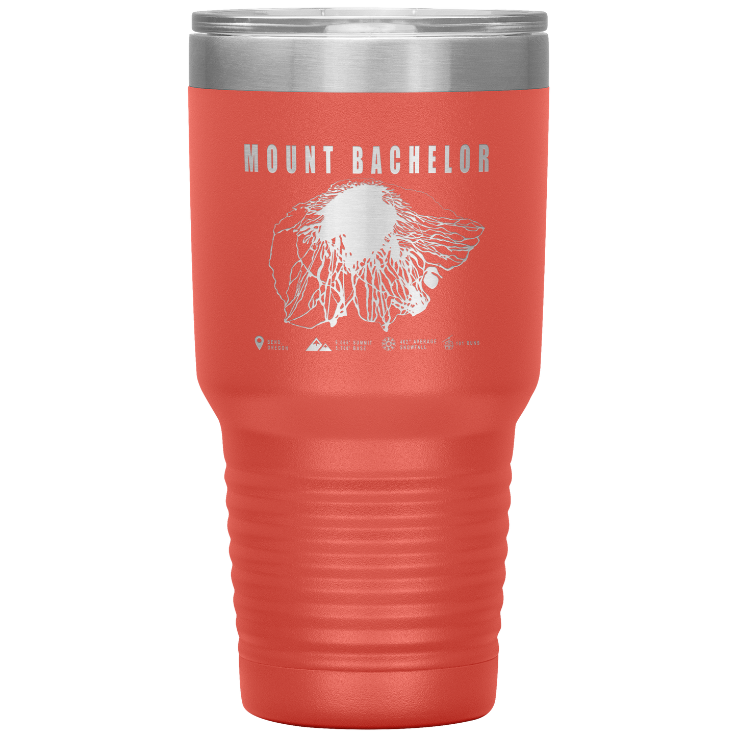 Mount Bachelor, Oregon Ski Trail Map 30oz Tumbler - Powderaddicts