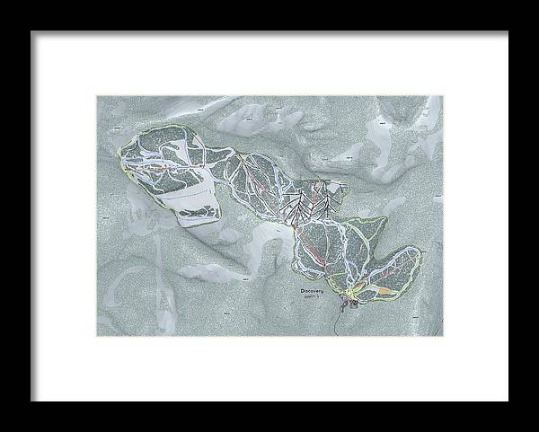 Discovery Ski Trail Map - Framed Print - Powderaddicts