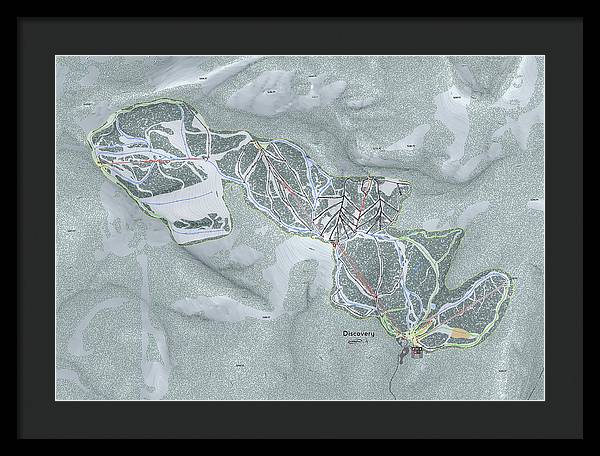 Discovery Ski Trail Map - Framed Print - Powderaddicts