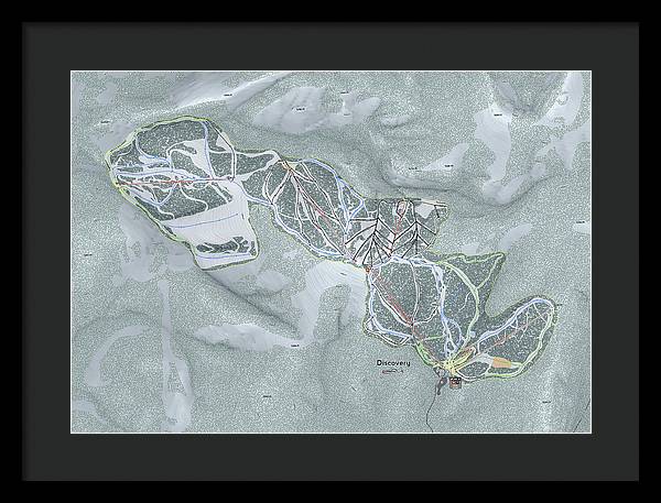 Discovery Ski Trail Map - Framed Print - Powderaddicts
