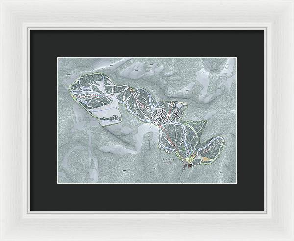 Discovery Ski Trail Map - Framed Print - Powderaddicts