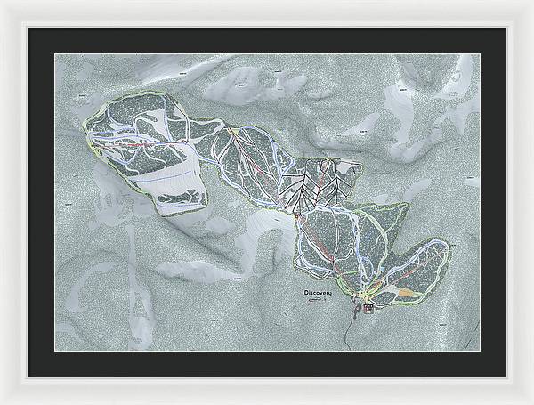 Discovery Ski Trail Map - Framed Print - Powderaddicts