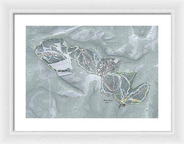 Discovery Ski Trail Map - Framed Print - Powderaddicts