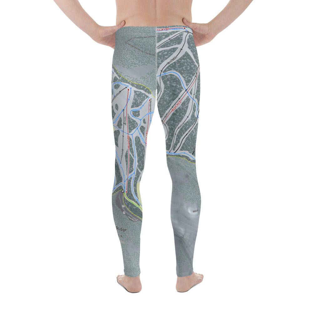 Dodge Ridge, California Ski Trail Map Men's Base Layer Bottom - Powderaddicts