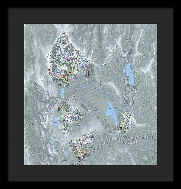 Donner Pass Ski Trail Map - Framed Print - Powderaddicts