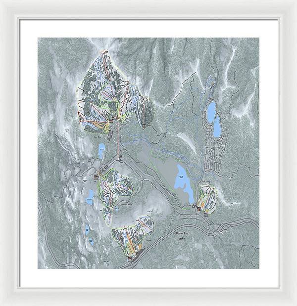 Donner Pass Ski Trail Map - Framed Print - Powderaddicts