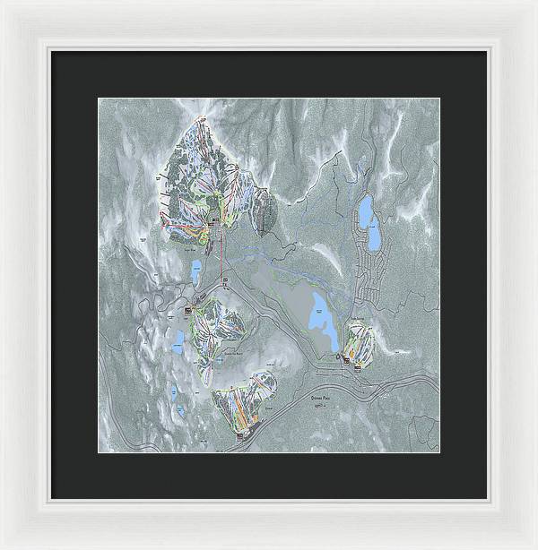 Donner Pass Ski Trail Map - Framed Print - Powderaddicts