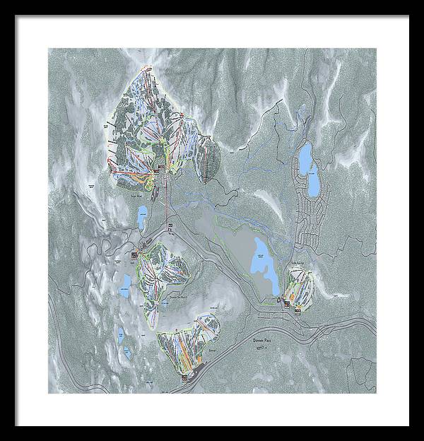 Donner Pass Ski Trail Map - Framed Print - Powderaddicts