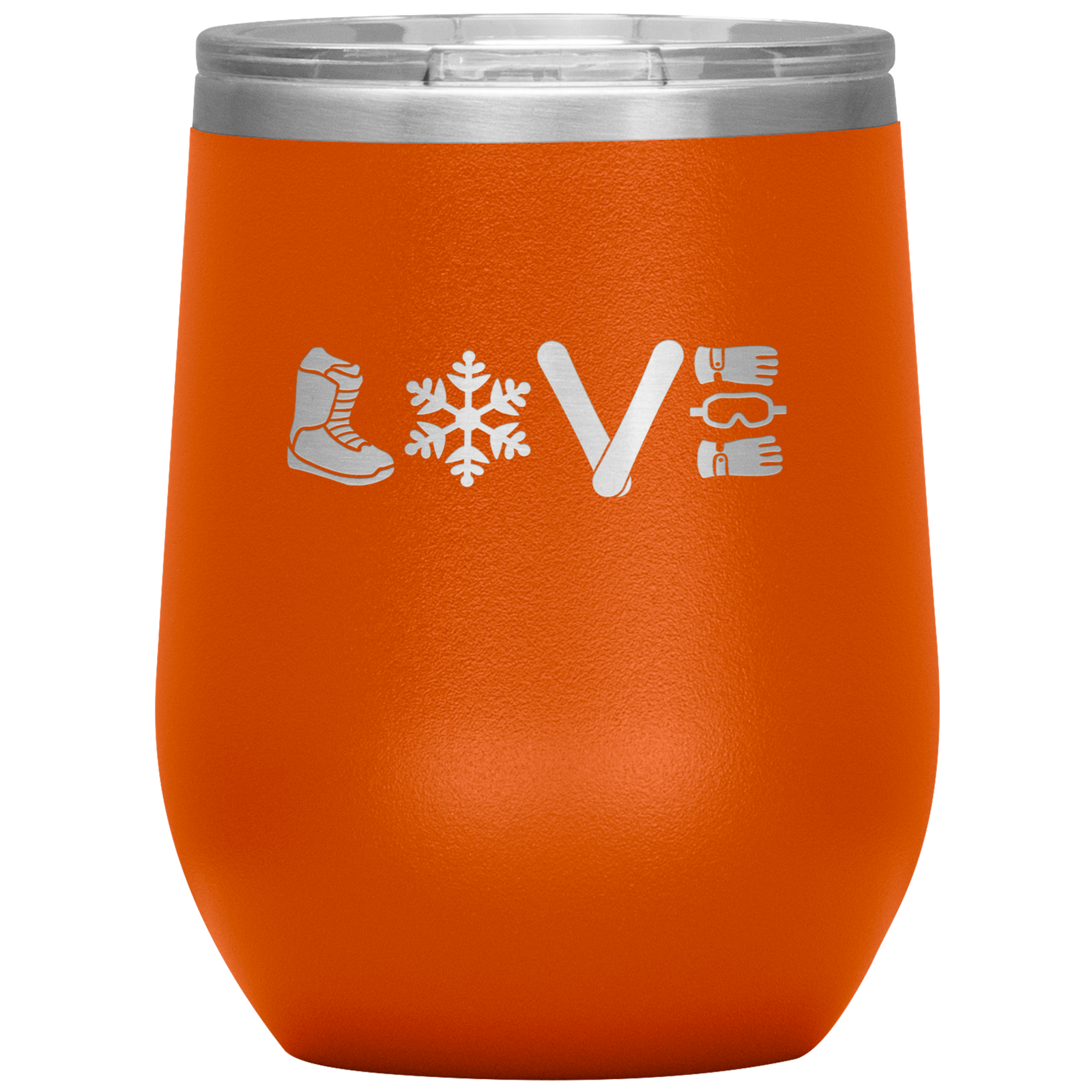 Love Snowboard Symbols Wine 12oz Tumbler - Powderaddicts