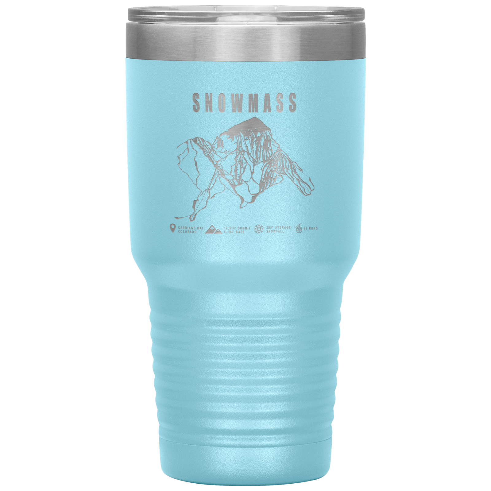 Snowmass Colorado Ski Trail Map 30oz Tumbler - Powderaddicts