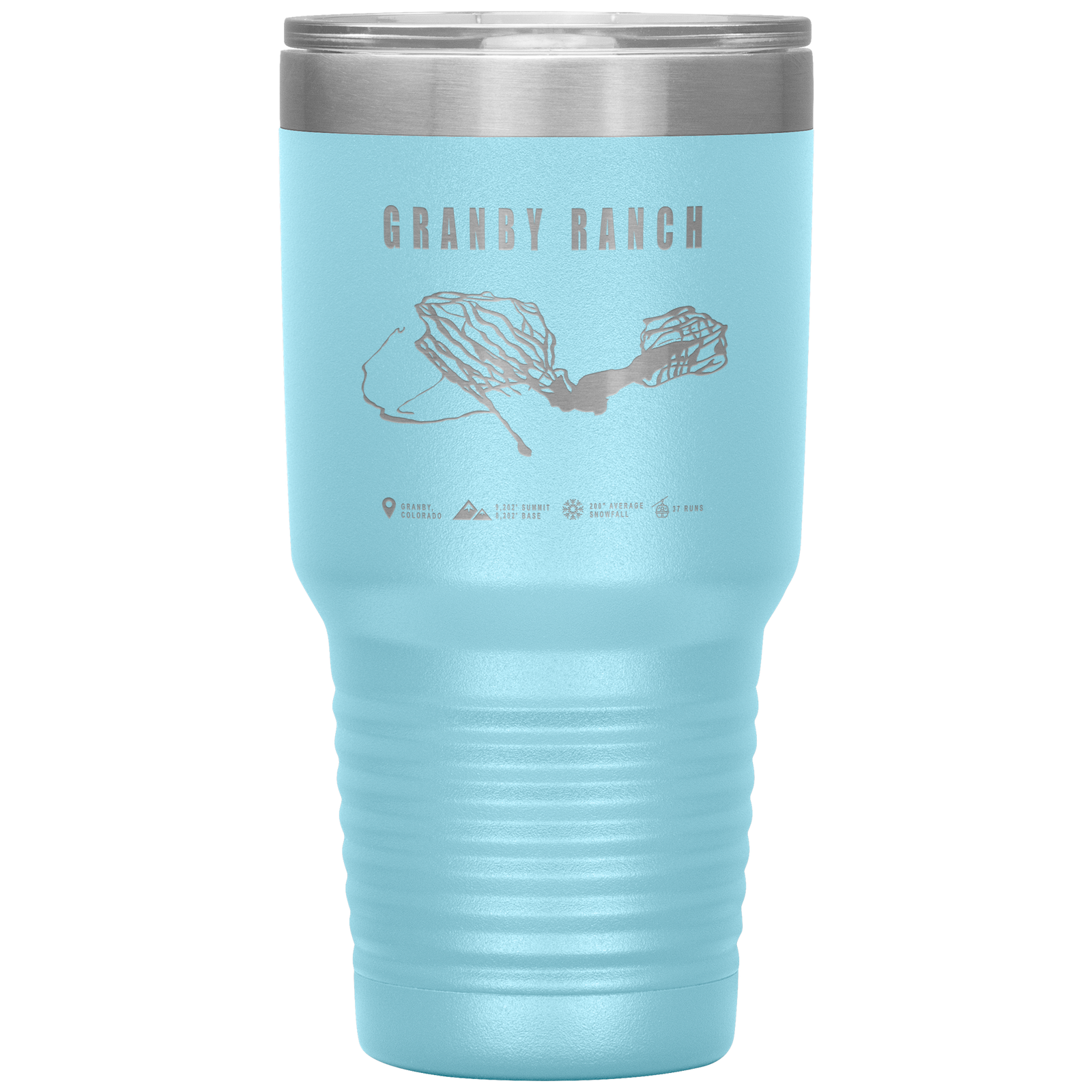 Granby Ranch Colorado Ski Trail Map 30oz Tumbler - Powderaddicts