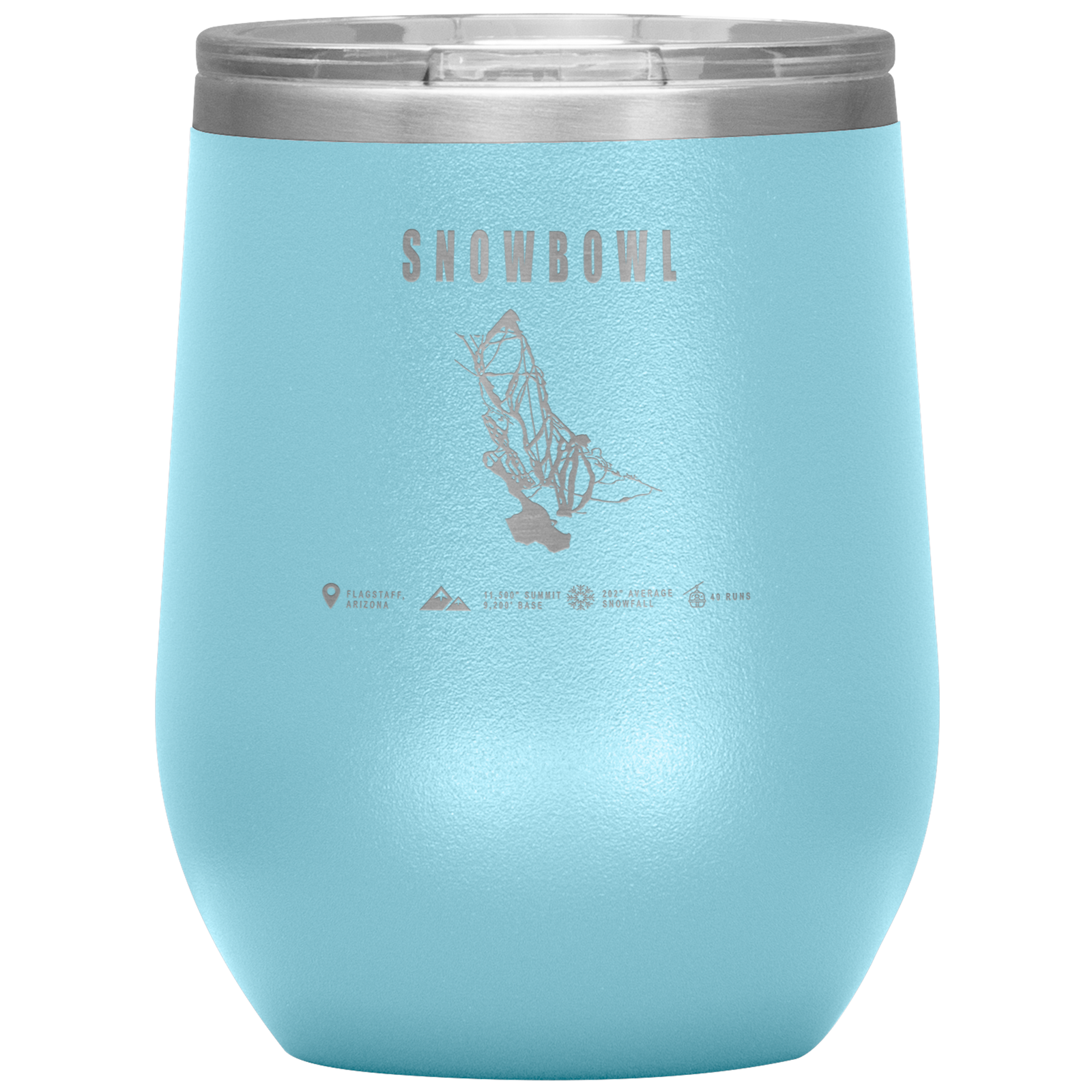 Snowbowl, Arizona Ski Trail Map Wine 12oz Tumbler - Powderaddicts