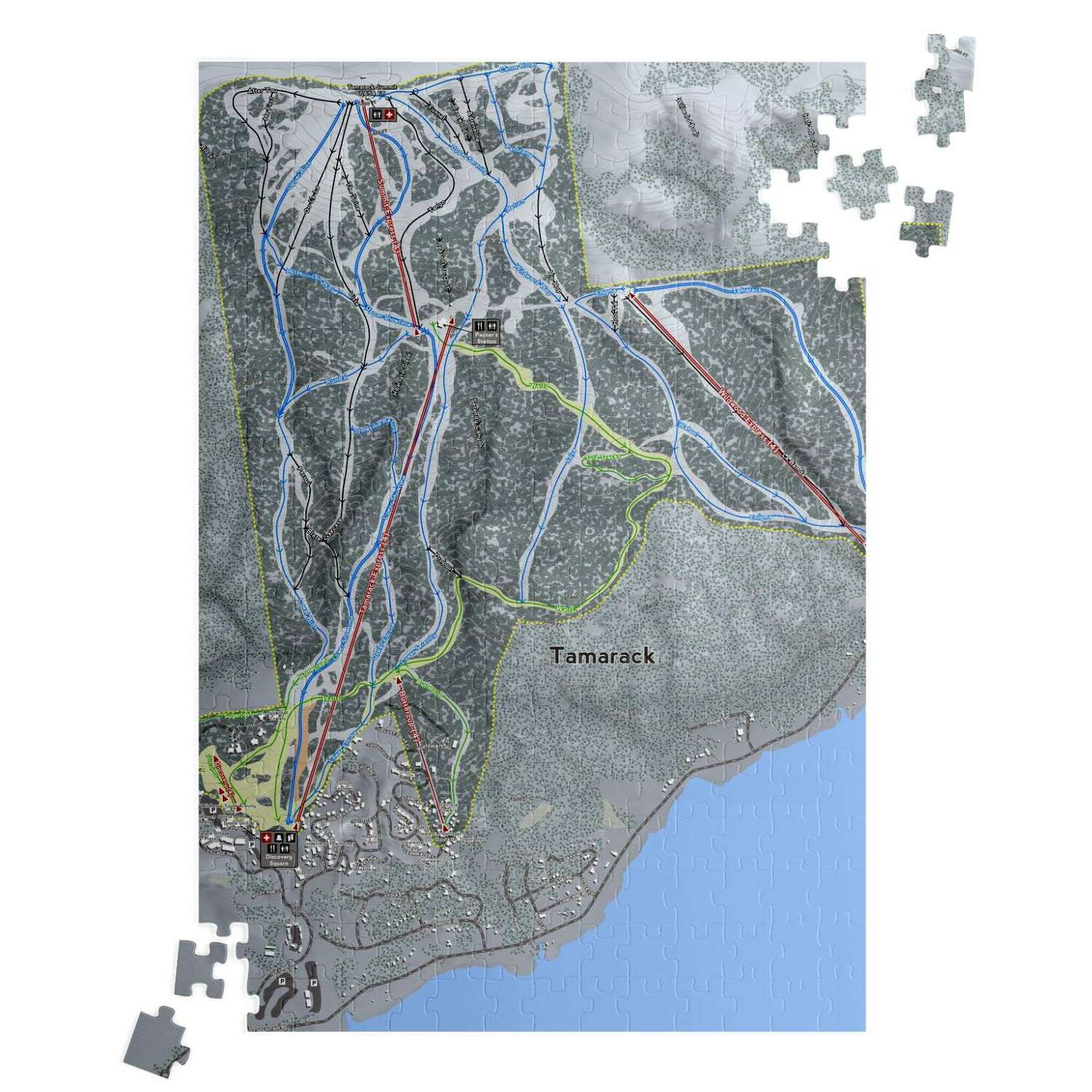 Tamarack, Idaho Ski Trail Map Puzzle - Powderaddicts