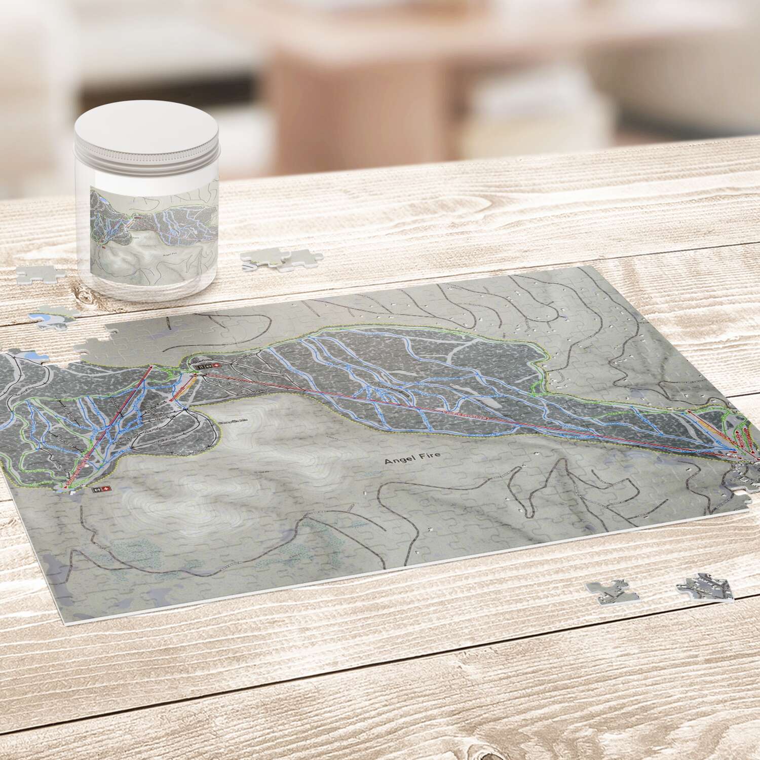 Angel Fire New Mexico Ski Trail Map Puzzle - Powderaddicts