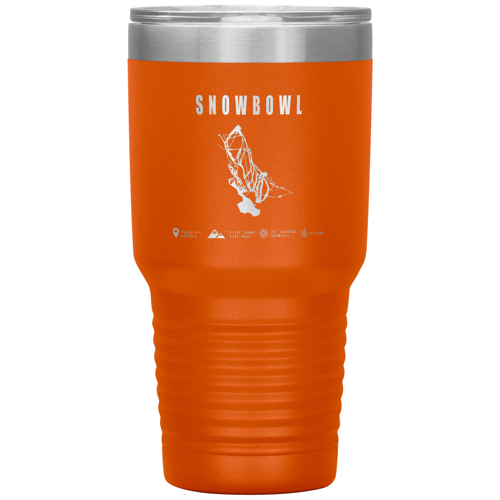 Snowbowl, Arizona Ski Trail Map 30oz Tumbler - Powderaddicts