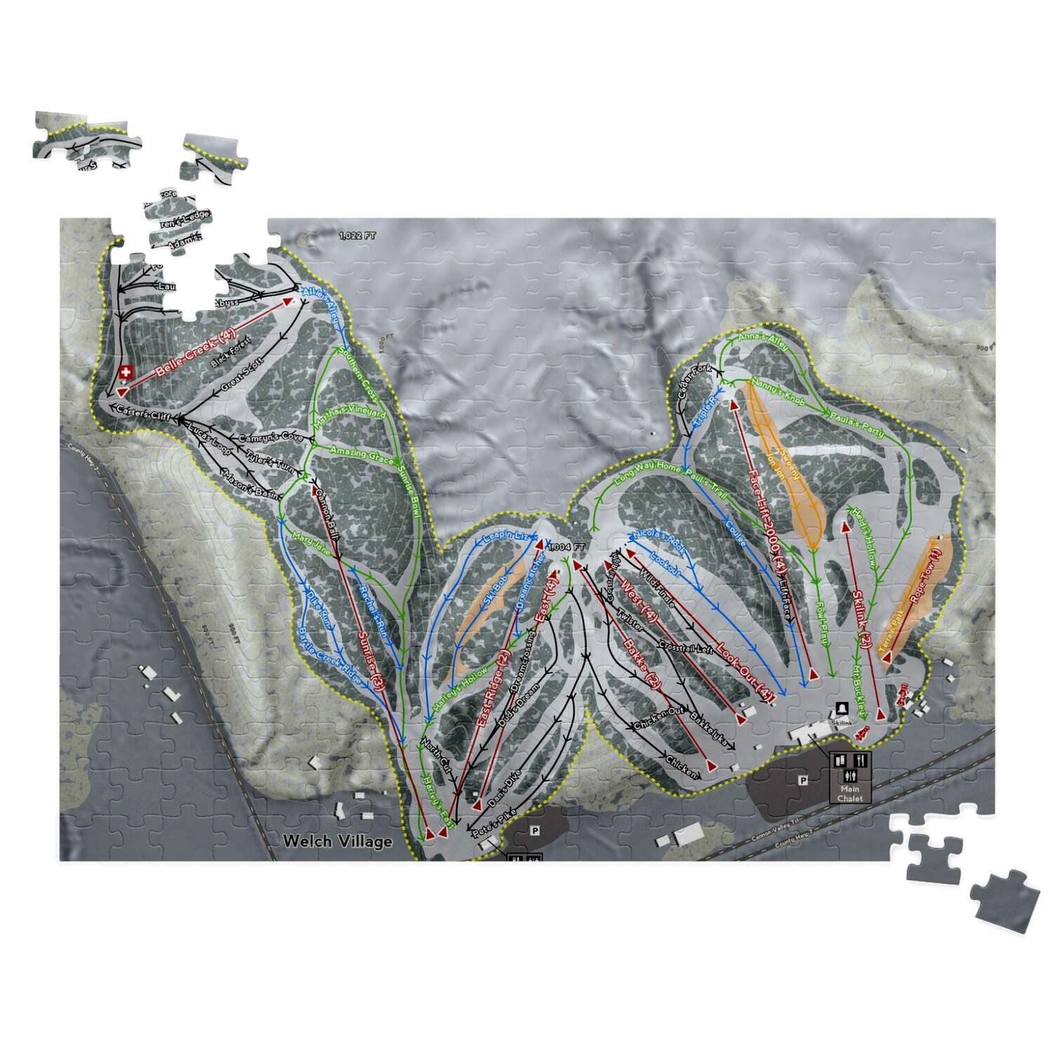 Welch Village Minnesota Ski Trail Map Puzzles - Powderaddicts