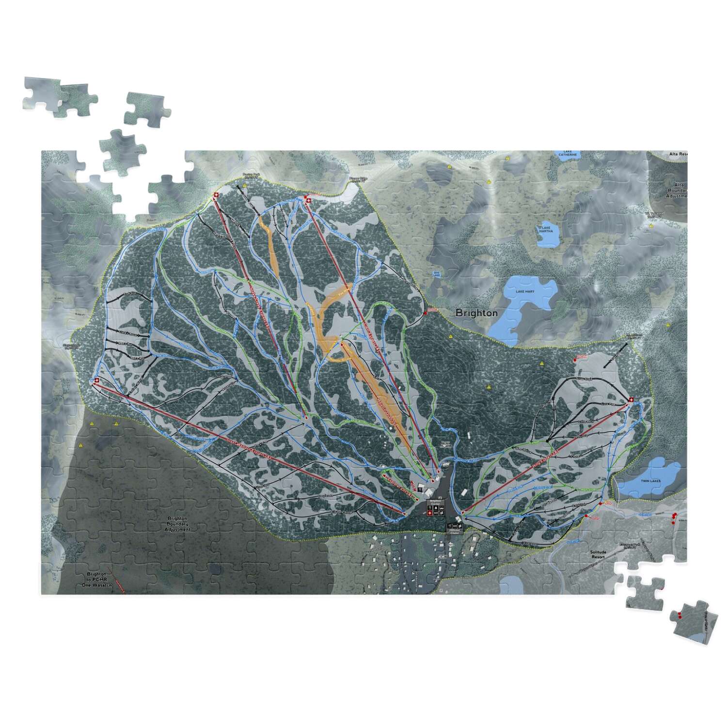 Brighton, Utah Ski Trail Map puzzle - Powderaddicts