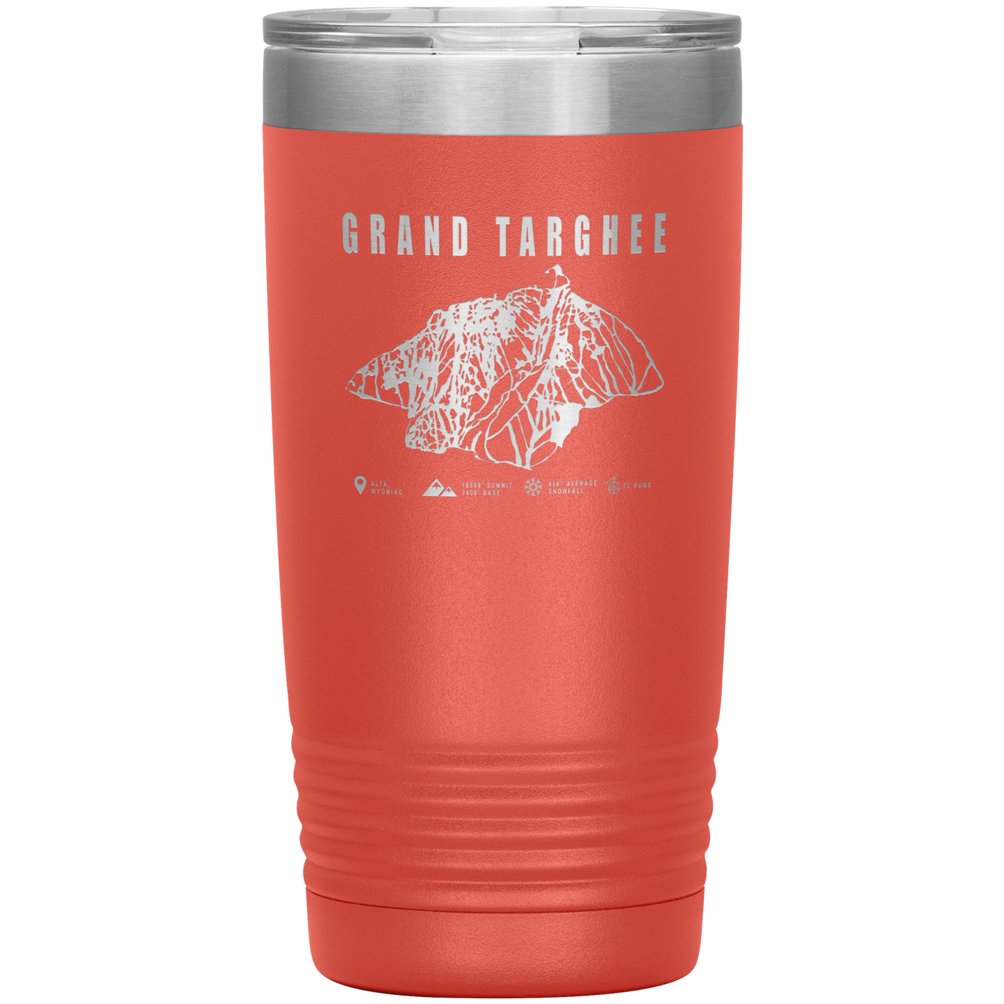 Grand Targhee Wyoming Ski Trail Map 20oz Tumbler - Powderaddicts
