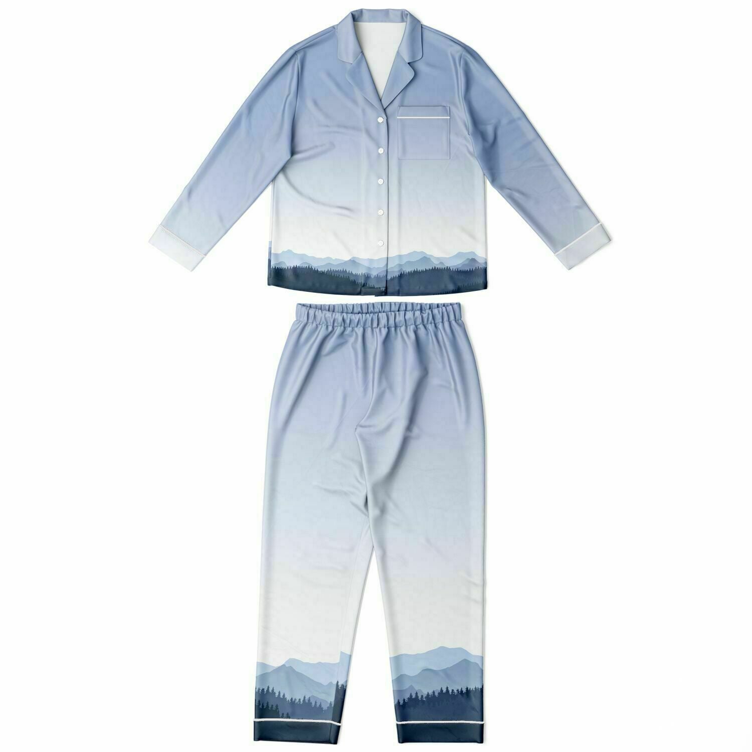Mountain Gradient Satin Pajamas - Powderaddicts