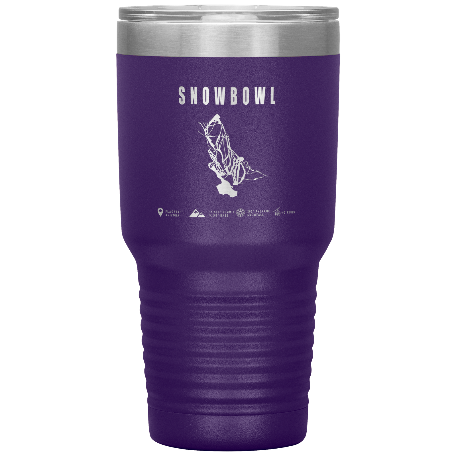 Snowbowl, Arizona Ski Trail Map 30oz Tumbler - Powderaddicts