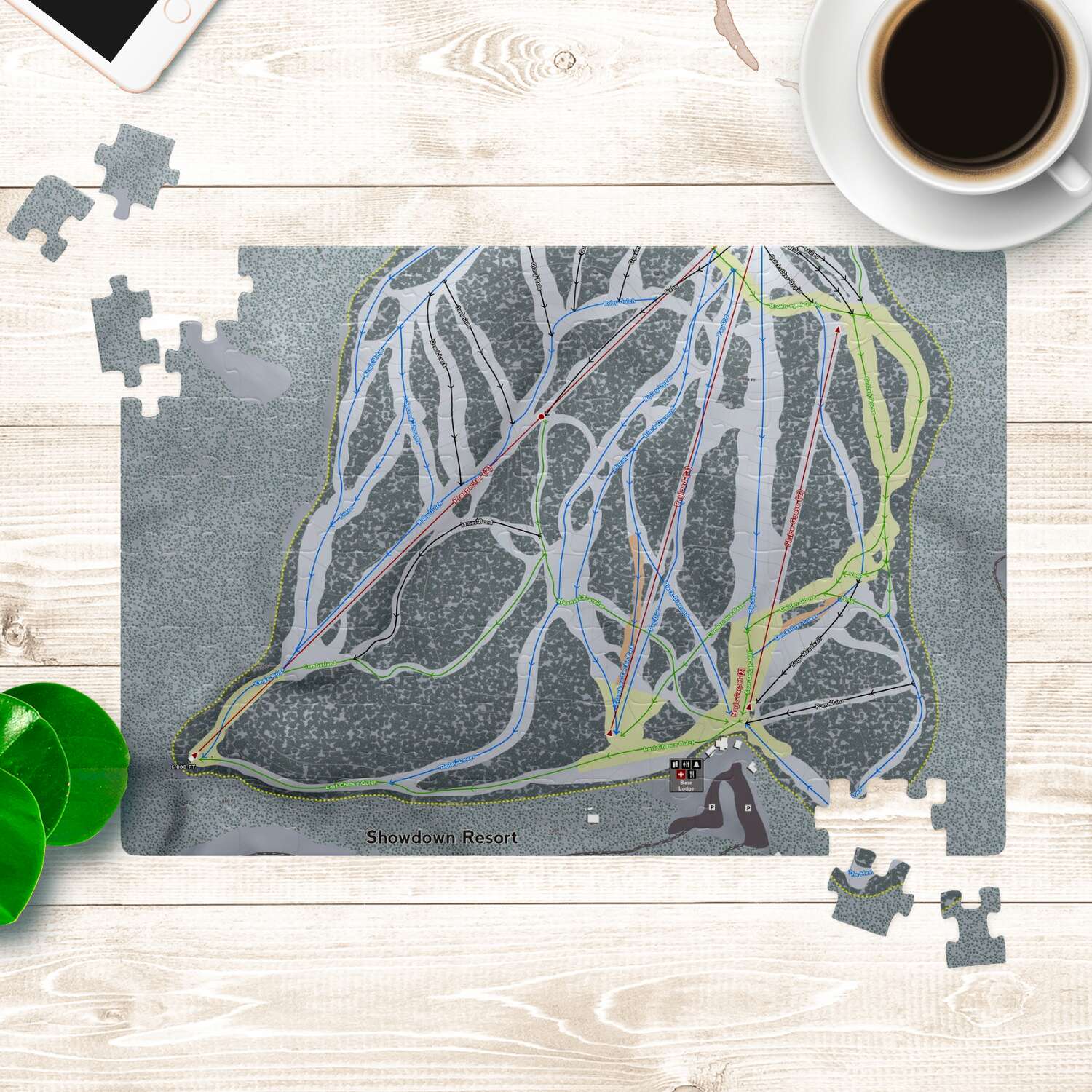 Showdown, Montana Ski Trail Map Puzzle - Powderaddicts