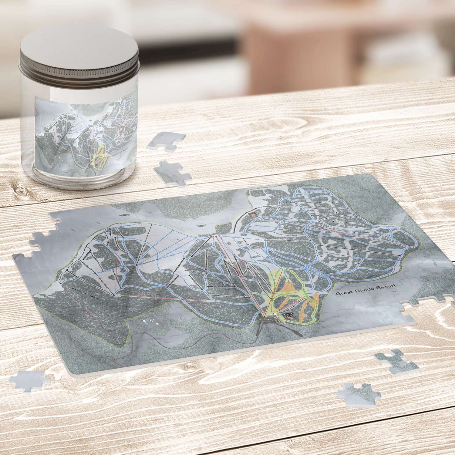 Great Divide Montana Ski Trail Map Puzzle - Powderaddicts