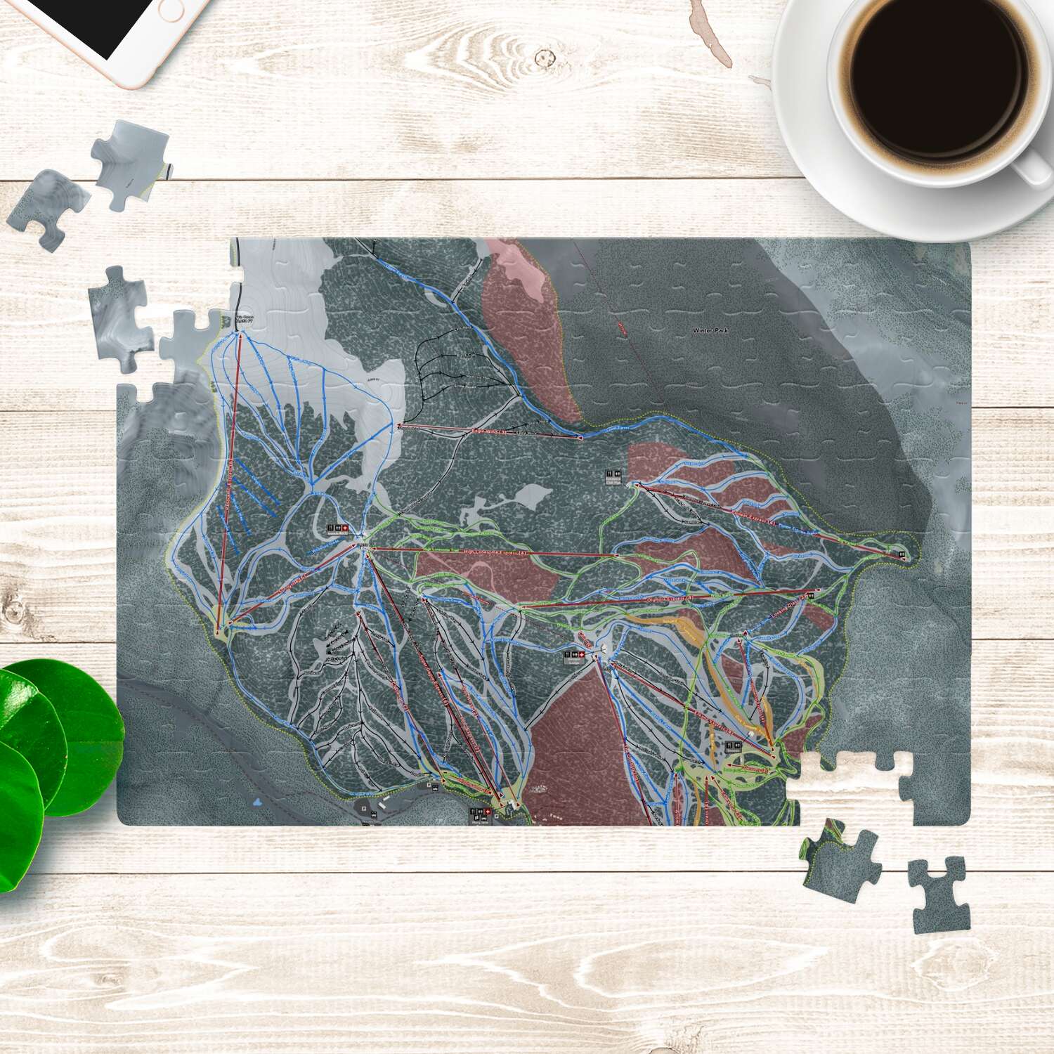 WinterPark, Colorado Ski Trail Map Puzzles - Powderaddicts
