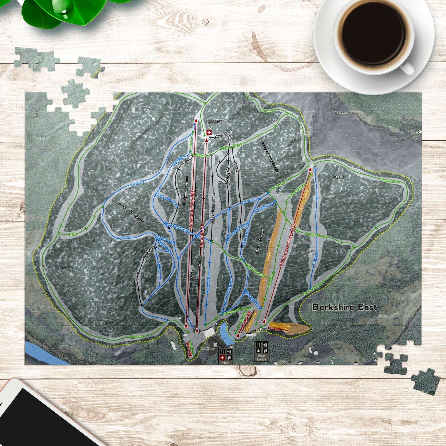 Berkshire East Massachusetts Ski Trail Map Puzzle - Powderaddicts