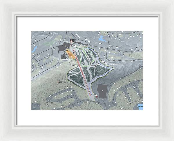 Eagle Rock Ski Trail Map - Framed Print - Powderaddicts
