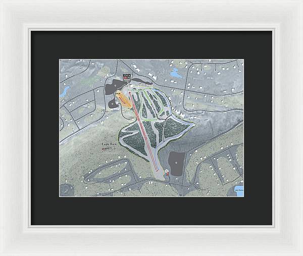Eagle Rock Ski Trail Map - Framed Print - Powderaddicts