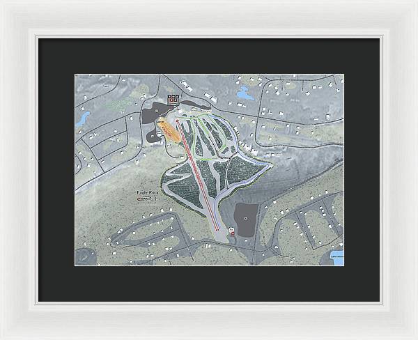 Eagle Rock Ski Trail Map - Framed Print - Powderaddicts