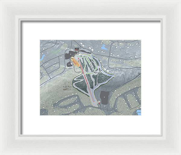 Eagle Rock Ski Trail Map - Framed Print - Powderaddicts
