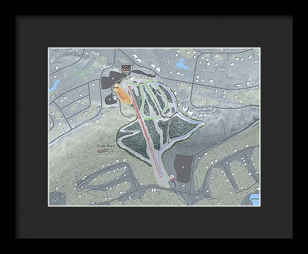 Eagle Rock Ski Trail Map - Framed Print - Powderaddicts