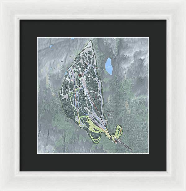 Eaglecrest Ski Trail Map - Framed Print - Powderaddicts