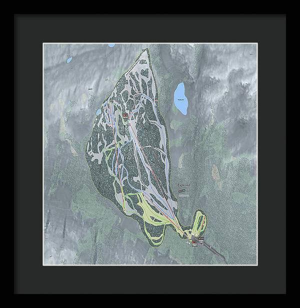 Eaglecrest Ski Trail Map - Framed Print - Powderaddicts