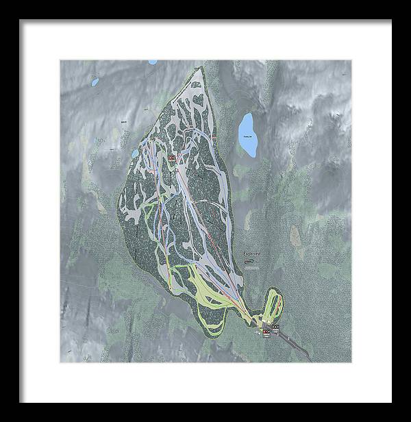 Eaglecrest Ski Trail Map - Framed Print - Powderaddicts