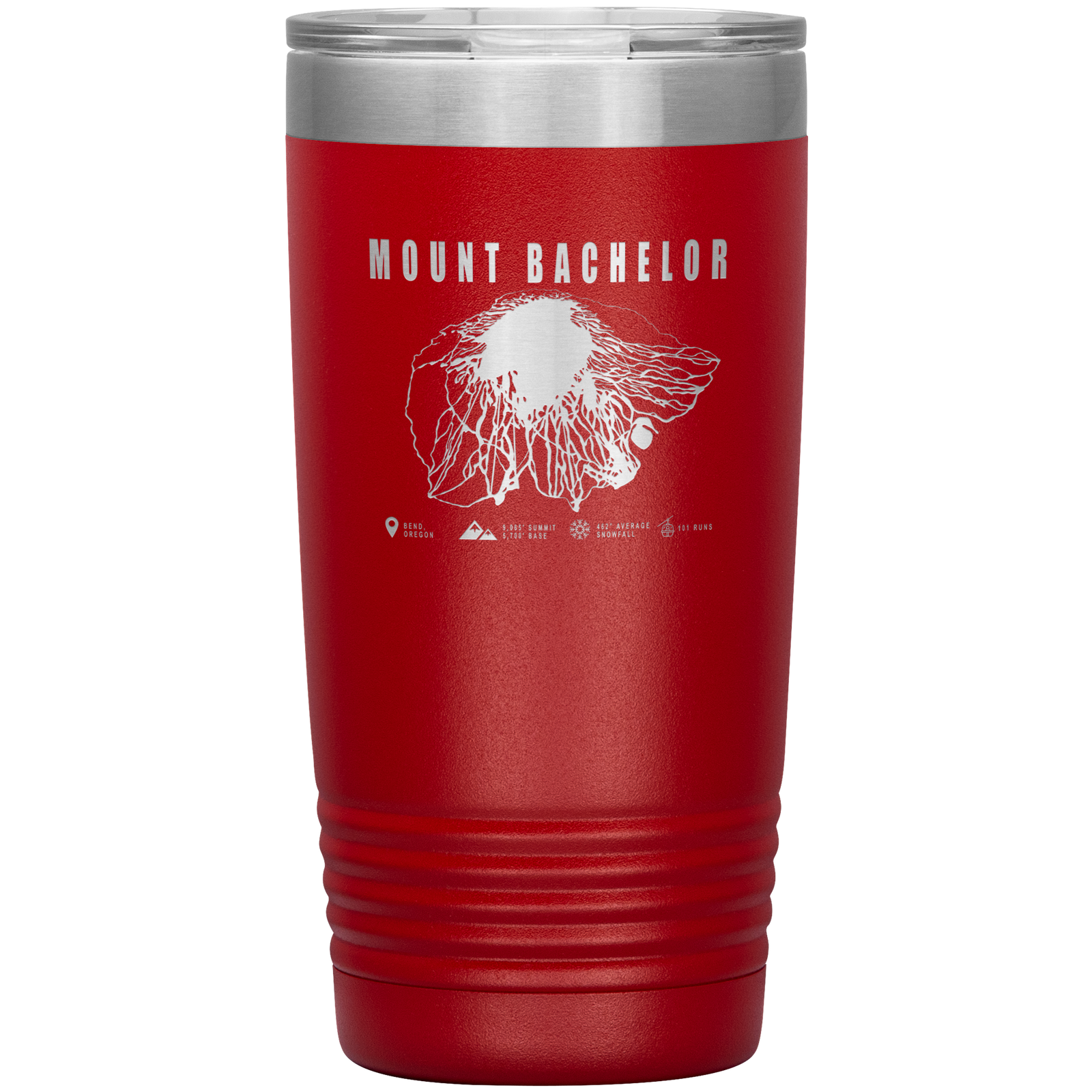 Mount Bachelor, Oregon Ski Trail Map 20oz Tumbler - Powderaddicts