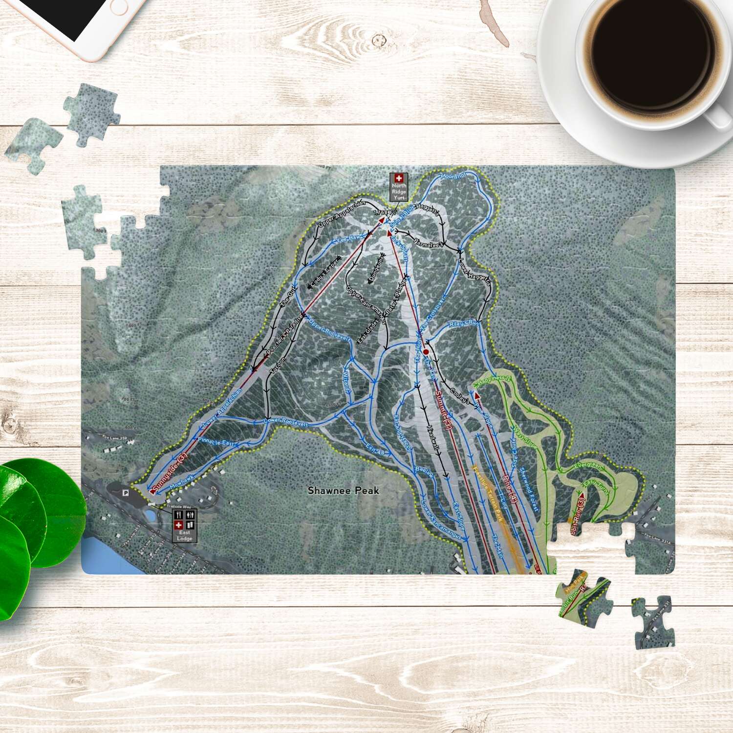 Shawnee Peak Maine Ski Trail Map Puzzle - Powderaddicts