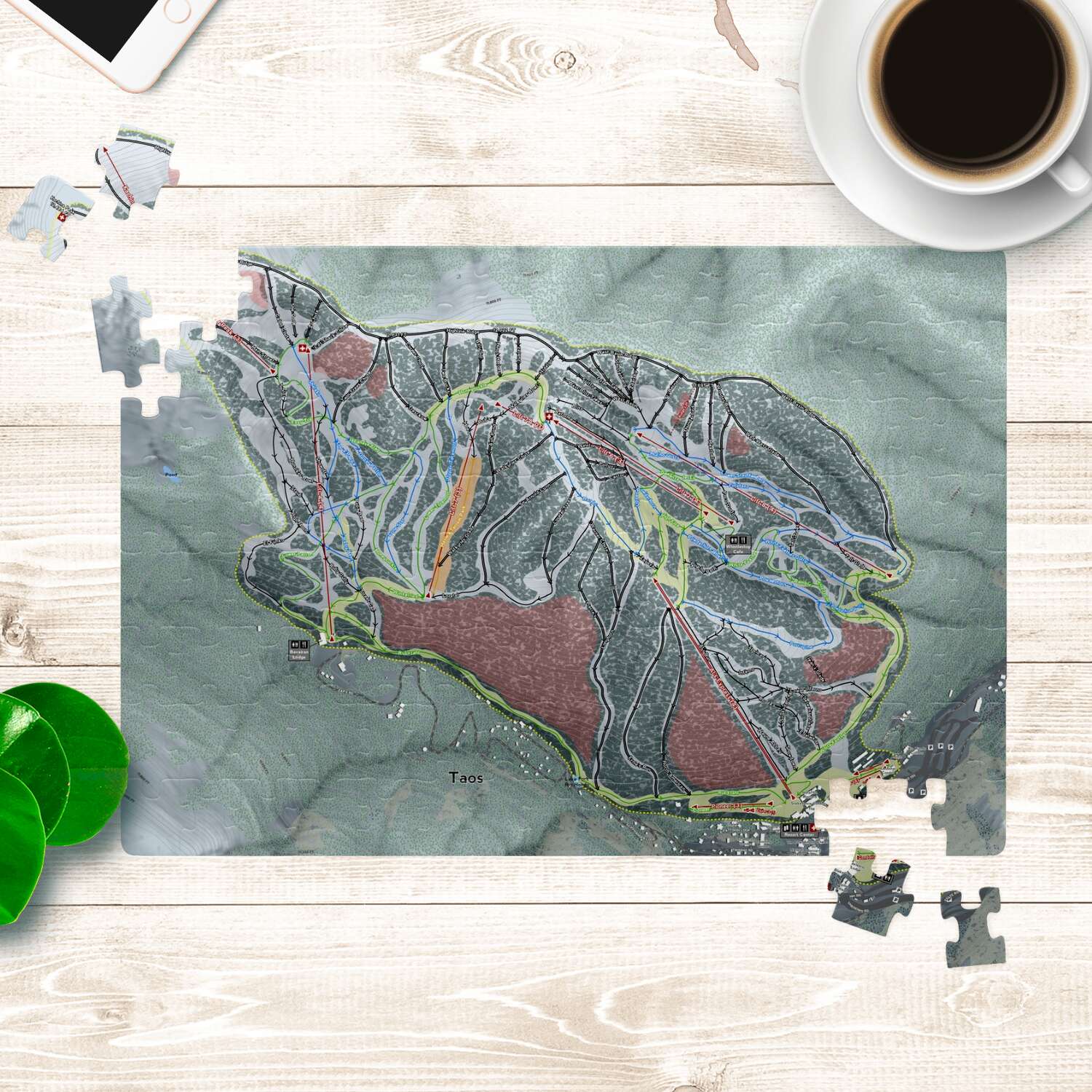 Taos New Mexico Ski Trail Map Puzzle - Powderaddicts