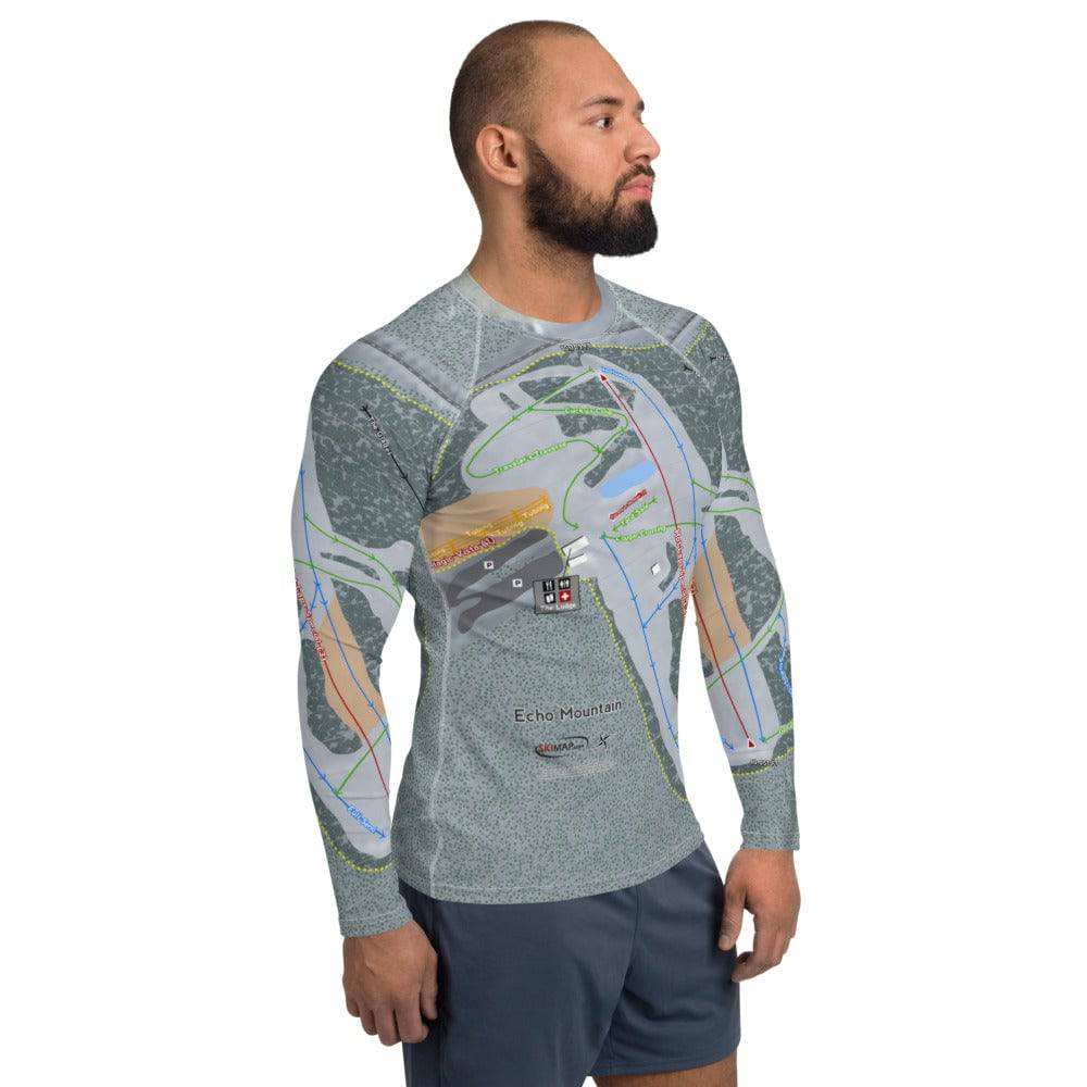 Echo Mountain, Colorado Ski Trail Map Men's Base Layer Top - Powderaddicts