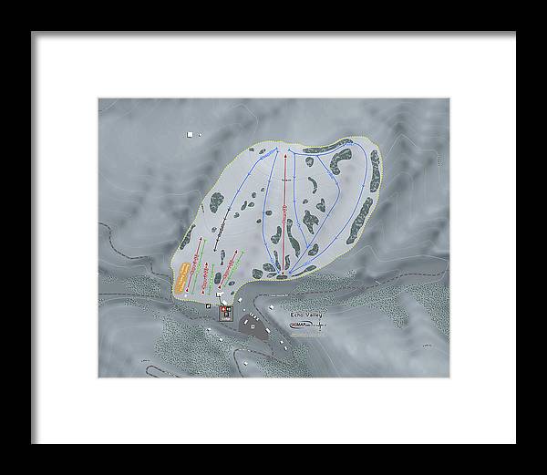 Echo Valley Ski Trail Map - Framed Print - Powderaddicts