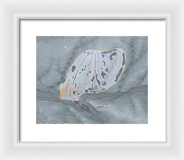 Echo Valley Ski Trail Map - Framed Print - Powderaddicts