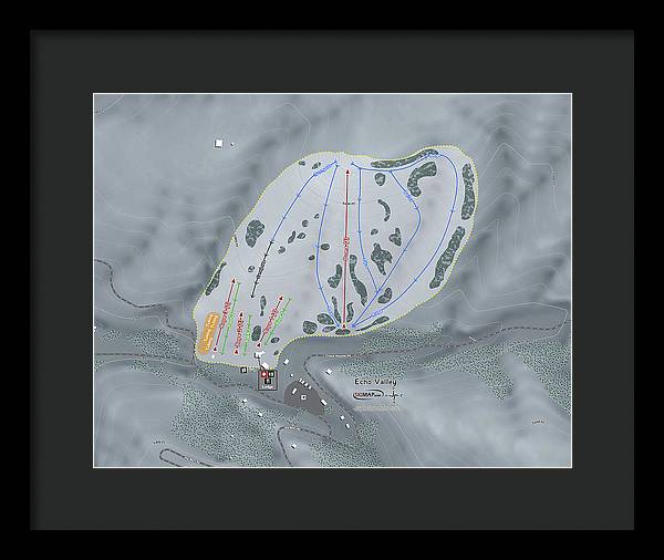 Echo Valley Ski Trail Map - Framed Print - Powderaddicts