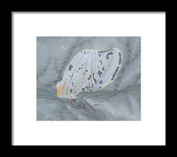 Echo Valley Ski Trail Map - Framed Print - Powderaddicts