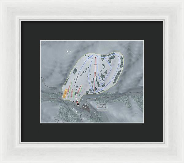 Echo Valley Ski Trail Map - Framed Print - Powderaddicts