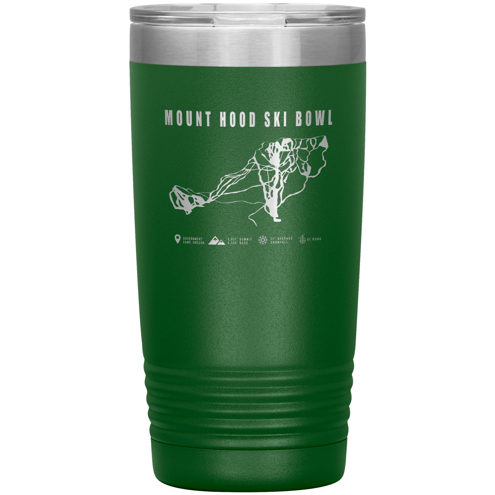 Mount Hood Ski Bowl, Oregon Ski Trail Map 20oz Tumbler - Powderaddicts